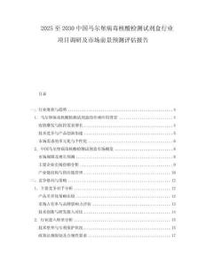 2025至2030中國馬爾堡病毒核酸檢測試劑盒行業(yè)項目調(diào)研及市場前景預(yù)測評估報告