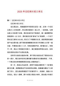 2025年記憶碎片初三作文