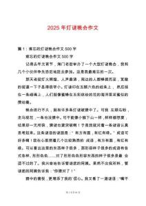 2025年燈謎晚會作文