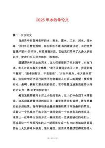 2025年水的爭論文