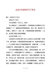 2025年老李生氣了作文