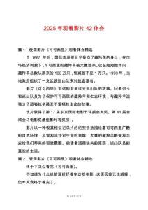 2025年觀看影片42體會