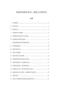 構建普惠服務體系：挑戰與對策研究