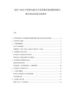2025-2030中國類風濕關節炎藥物市場規模預測與增長驅動因素分析報告