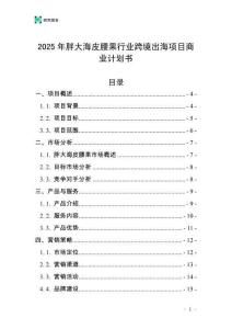 2025年胖大海皮腰果行業(yè)跨境出海項目商業(yè)計劃書