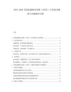 2025-2030全固態(tài)超級電容器（ASSSC）行業(yè)技術(shù)瓶頸與突破路徑分析