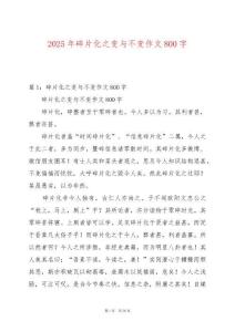 2025年碎片化之變與不變作文800字