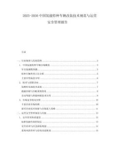 2025-2030中國氫能特種車輛改裝技術(shù)規(guī)范與運(yùn)營安全管理報告