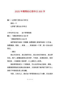 2025年翱翔的幻想作文500字