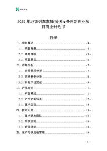 2025年地鐵列車車軸探傷設備創(chuàng)新創(chuàng)業(yè)項目商業(yè)計劃書