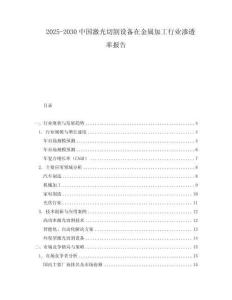 2025-2030中國激光切割設備在金屬加工行業(yè)滲透率報告