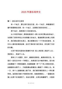 2025年游樂場(chǎng)作文