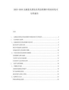 2025-2030太赫茲光譜儀在藥品檢測中的商業(yè)化可行性報告