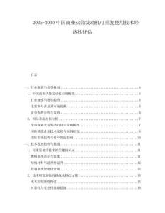 2025-2030中國商業火箭發動機可重復使用技術經濟性評估