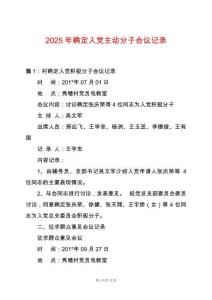 2025年確定入黨主動(dòng)分子會(huì)議記錄