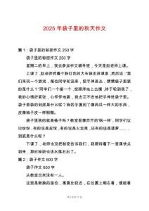 2025年袋子里的秋天作文