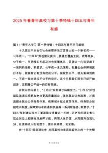 2025年看青年高校習第十季特輯十四五與青年有感