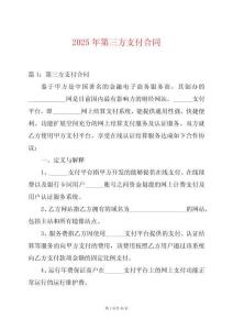 2025年第三方支付合同
