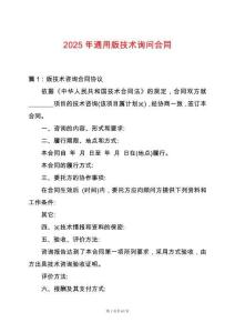 2025年通用版技術(shù)詢問合同
