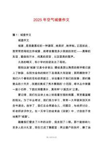 2025年空氣城堡作文