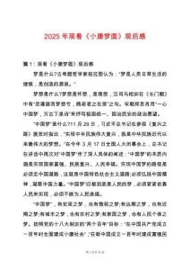 2025年觀看《小康夢圓》觀后感