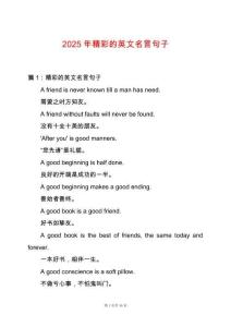2025年精彩的英文名言句子