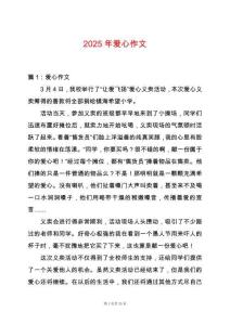 2025年愛心作文
