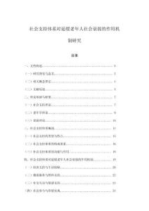 社會(huì)支持體系對(duì)延緩老年人社會(huì)衰弱的作用機(jī)制研究