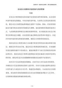 企業(yè)會(huì)計(jì)核算的內(nèi)部控制與風(fēng)險(xiǎn)管理