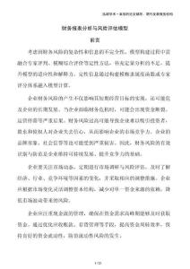 財(cái)務(wù)報(bào)表分析與風(fēng)險(xiǎn)評(píng)估模型