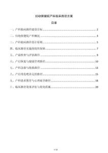 婦幼保健院產科臨床路徑方案