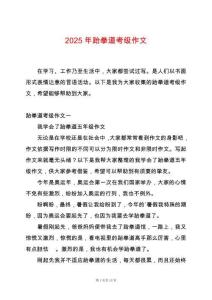 2025年跆拳道考級(jí)作文