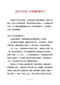 2025年記述一件有趣的事作文