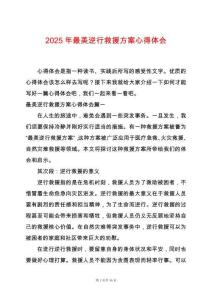 2025年最美逆行救援方案心得體會(huì)