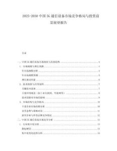 2025-2030中國5G通信設備市場競爭格局與投資前景展望報告