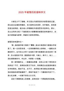 2025年被冤枉的滋味作文