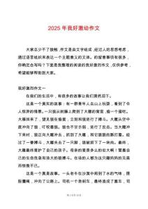 2025年我好激動作文