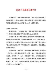 2025年我愛踢足球作文