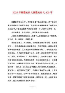 2025年晚霞的作文晚霞的作文300字