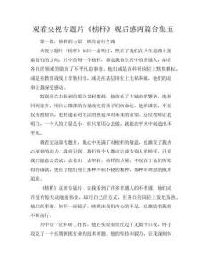 觀看央視專題片《榜樣》觀后感兩篇合集五