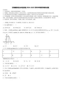 甘南藏族自治州迭部縣2024-2025學(xué)年中考數(shù)學(xué)模擬試題含解析