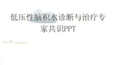 低壓性腦積水診斷與治療專家共識(shí)PPT