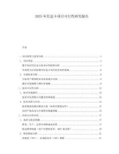 2025年信息卡項目可行性研究報告