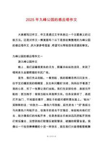 2025年九峰公園的感應塔作文