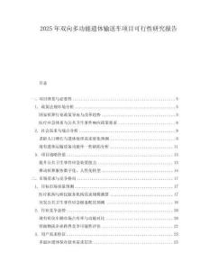 2025年雙向多功能遺體輸送車項目可行性研究報告