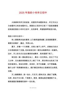 2025年我的小傳作文初中
