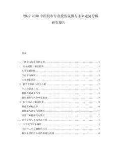 2025-2030中國股市行業投資氛圍與未來走勢分析研究報告