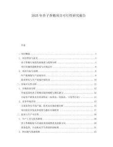 2025年杏子香精項目可行性研究報告