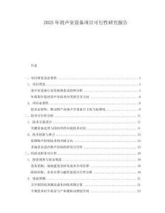 2025年消聲室設(shè)備項目可行性研究報告
