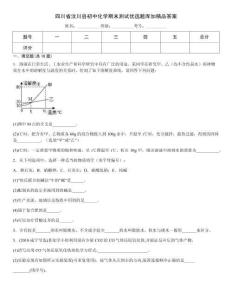 四川省汶川縣初中化學(xué)期末測試優(yōu)選題庫加精品答案